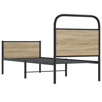 Sonoma-tammi sängynrunko ilman patjaa Mirci 80x200cm (puinen)