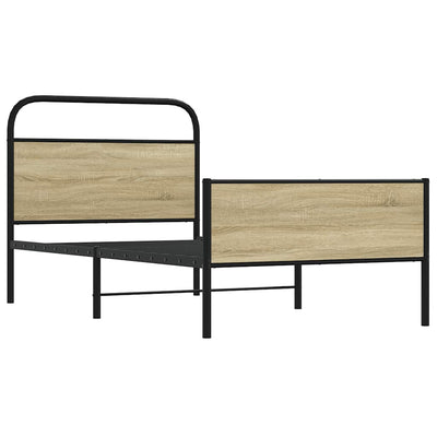 Sonoma-tammi sängynrunko ilman patjaa Mirci 100x190cm (puinen)