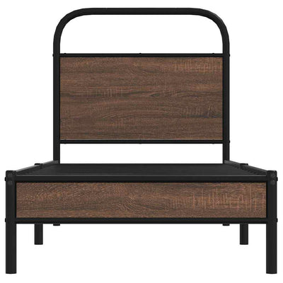 Ruskea sängynrunko ilman patjaa Mirci 80x200cm (tammi puinen)