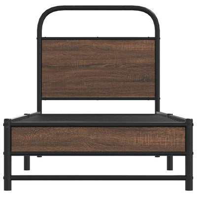 Ruskea sängynrunko ilman patjaa Mirci 80x200cm (tammi puinen)