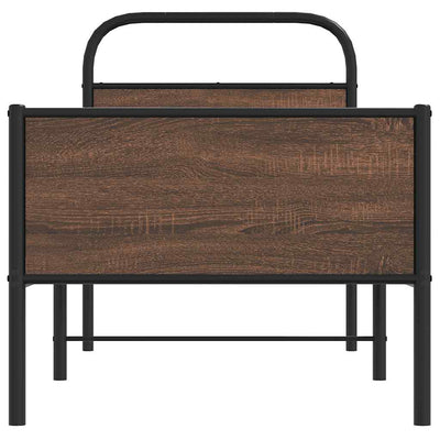 Sängynrunko ilman patjaa 80x200 cm ruskea tammi tekninen puu