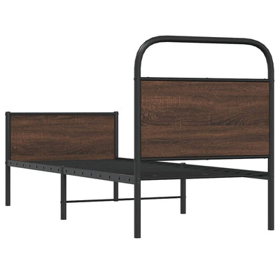 Ruskea sängynrunko ilman patjaa Mirci 80x200cm (tammi puinen)