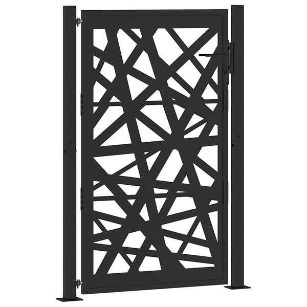 Puutarhanportti musta 100x150 cm teräs valodesign