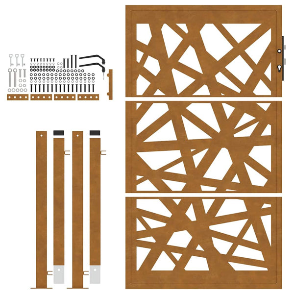 Puutarhan portti 100x150 cm säänkestävä teräs valodesign