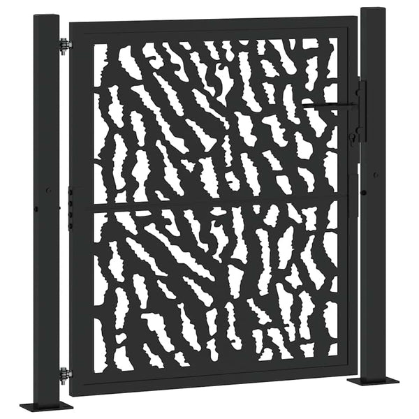 Puutarhan portti musta 100x100 cm teräsjälkikuvio
