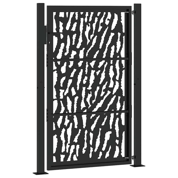 Puutarhan portti musta 100x150 cm teräsjälkikuvio