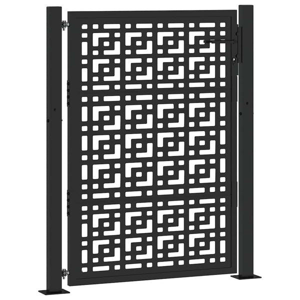 Puutarhanportti musta 100x125 cm teräs ristikuvio