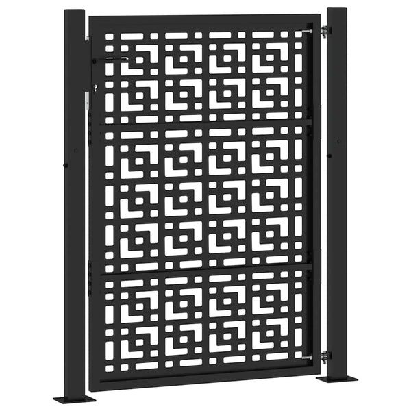 Puutarhanportti musta 100x125 cm teräs ristikuvio