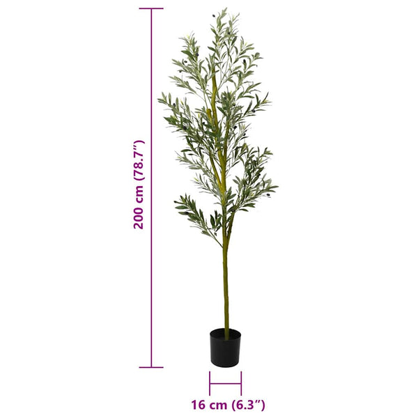 Vihreä keinotekoinen oliivipuu Gladiola 800 Lehdet 200cm