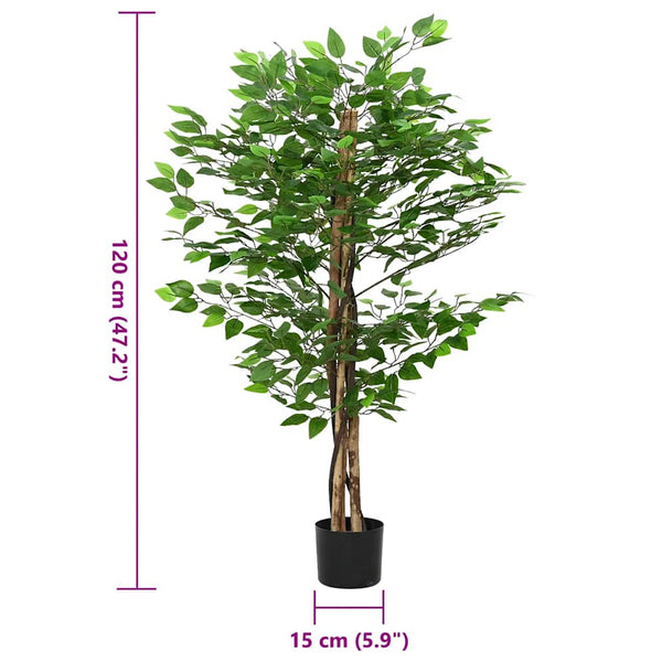 Vihreät keinotekoinen ficus plant Aristeia 120cm (788 lehdet)