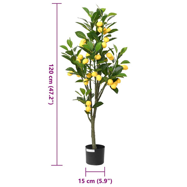 Vihreä keinotekoinen sitruunapuu Lelita 136 Lehdet 120cm