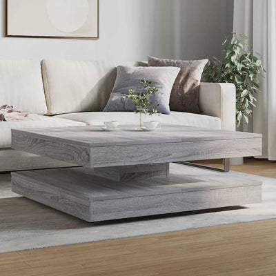sohvapöytä 360 astetta kääntyvä harmaa Sonoma 90x90x34,5 cm