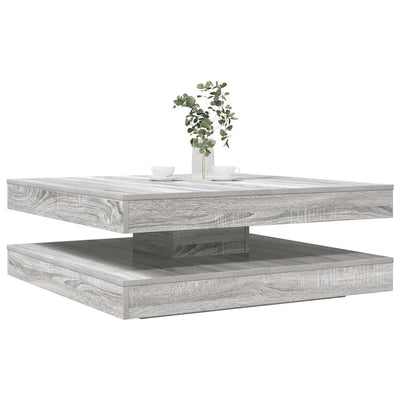 sohvapöytä 360 astetta kääntyvä harmaa Sonoma 90x90x34,5 cm