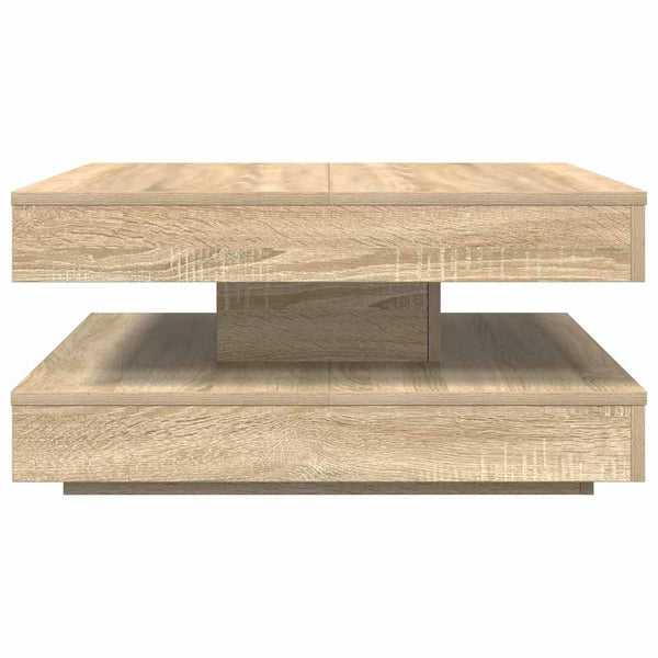 Sohvapöytä 360 astetta kääntyvä Sonoma-tammi 70x70x34,5 cm