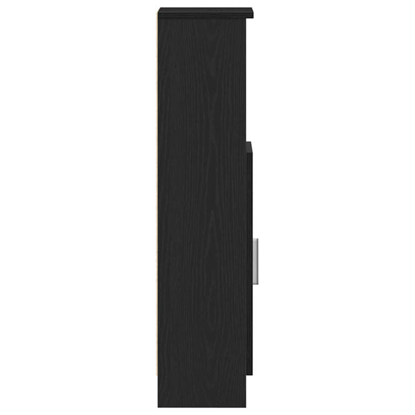 Kylpyhuonekaappi rullatelineellä musta 20,5x22x90 cm