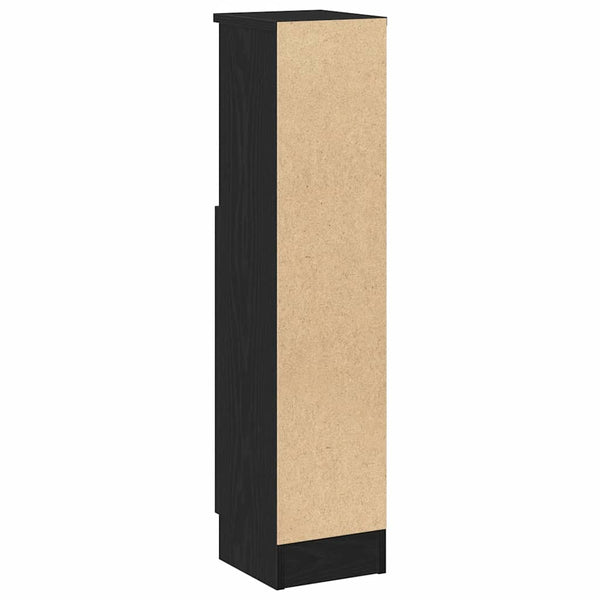 Kylpyhuonekaappi rullatelineellä musta 20,5x22x90 cm