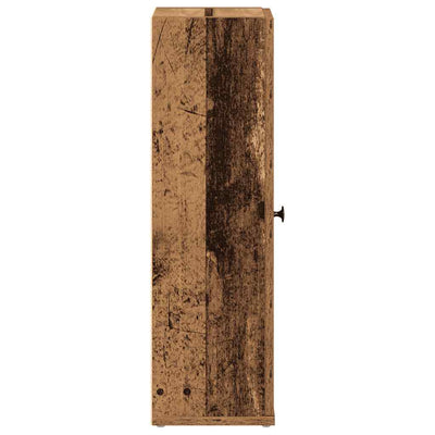 Vanha puu kylpyhuonekaappi rullatelineellä Davilica 20,5x22x72cm