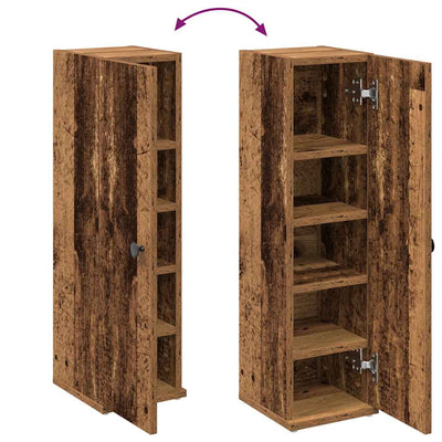 Vanha puu kylpyhuonekaappi rullatelineellä Davilica 20,5x22x72cm