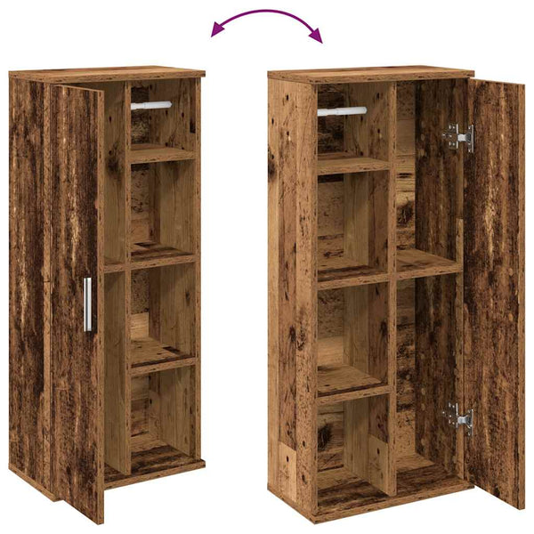 Kylpyhuonekaappi rullatelineellä Old Wood 39x22x90 cm