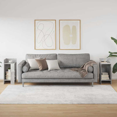 sivupöydät 2 kpl hyllyllä Betonin harmaa 25,5x27x60 cm