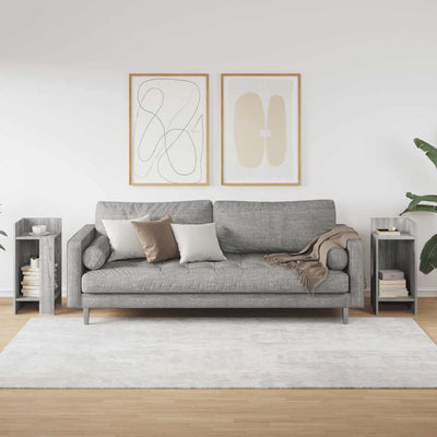 sivupöydät 2 kpl hyllyllä Harmaa Sonoma 25,5x27x60 cm