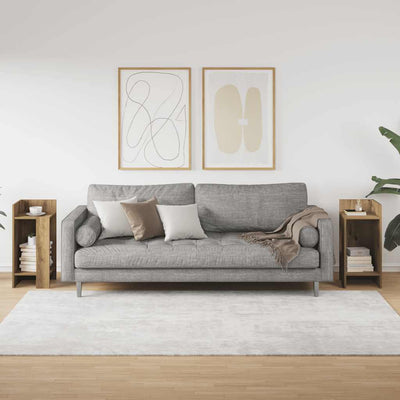 sivupöydät 2 kpl hyllyllä Käsityöläinen tammi 25,5x27x60 cm