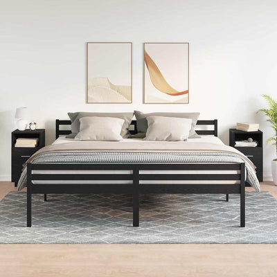 Musta yöpöytäkaapit Tiziano 36x36x68cm (2 kpl 2 laatikolla)