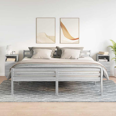 Harmaa yöpöytäkaapit Tiziano 36x36x68cm (2 kpl 2 laatikolla sonoma)