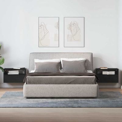 Musta seinäkiinnitettävät yöpöydät Geneva 45x26x28,5cm (2 kpl)