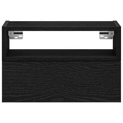 Seinäkiinnitettävät yöpöydät 2 kpl musta 45x26x28,5 cm