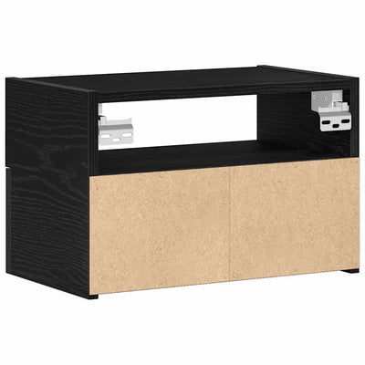 Seinäkiinnitettävät yöpöydät 2 kpl musta 45x26x28,5 cm
