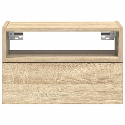 Seinäkiinnitettävät yöpöydät 2 kpl Sonoma-tammi 45x26x28,5 cm