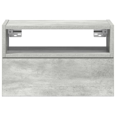 Seinäkiinnitettävä yöpöytä betoninharmaa 45x26x28,5 cm