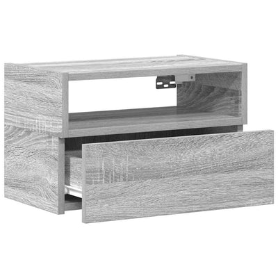 Seinäkiinnitettävä yöpöytä harmaa Sonoma 45x26x28,5 cm