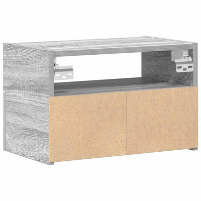 Seinäkiinnitettävät yöpöydät 2 kpl harmaa Sonoma 45x26x28,5 cm