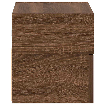 Seinäkiinnitettävä yöpöytä ruskea tammi 45x26x28,5 cm