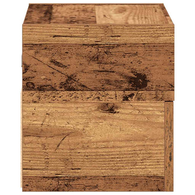 Seinäkiinnitettävät yöpöydät 2 kpl vanha puu 45x26x28,5 cm