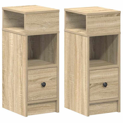 Yöpöytäkaapit 2 kpl laatikolla Sonoma-tammi 25x31x66 cm