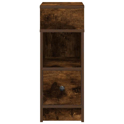 Yöpöytäkaappi laatikolla savutammi 25x31x66 cm