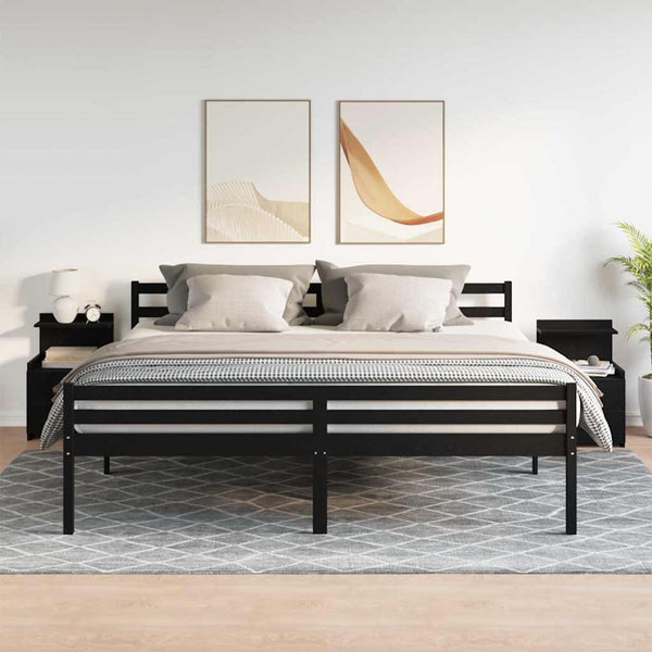 Musta yöpöydät Signorina 40x36,5x62cm (2 kpl 2 laatikolla)