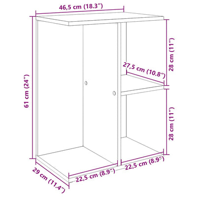 Yöpöytä betoninharmaa 46,5x29x61 cm tekninen puu
