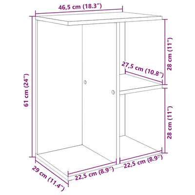 Yöpöydät 2 kpl käsityöläinen tammi 46,5x29x61 cm tekninen puu