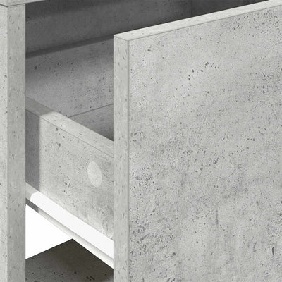 Betoninharmaa yöpöytäkaappi laatikolla Retan 51x31x47cm