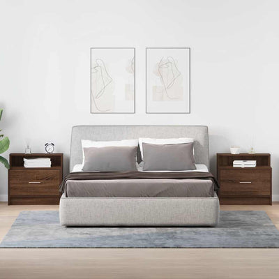 Ruskea tammi yöpöytäkaapit laatikolla Retan 51x31x47cm (2 kpl)