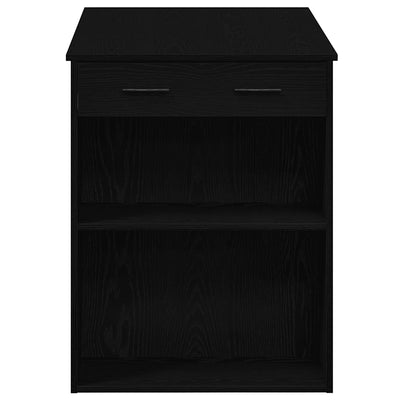 kirjoituspöytä laatikolla ja hyllyllä musta tammi 102x62x77,5cm