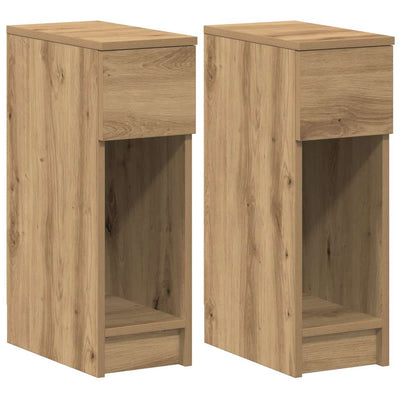 yöpöytäkaapit laatikolla 2 kpl käsityöläinen tammi 20x36x60 cm