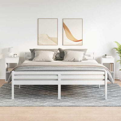 Valkoinen yöpöytäkaapit laatikolla Lasenco 35x34x66,5cm (2 kpl)