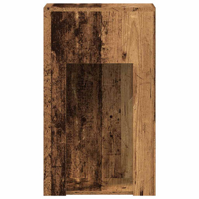 Vanha puu tietokonetorniteline laatikolla Elfia 30x44x74cm