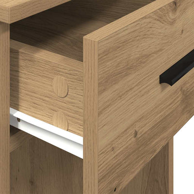 Käsityöläinen tammi tietokonetorniteline laatikolla Lidya 35x45x77cm