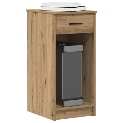 Käsityöläinen tammi tietokonetorniteline laatikolla Lidya 35x45x77cm